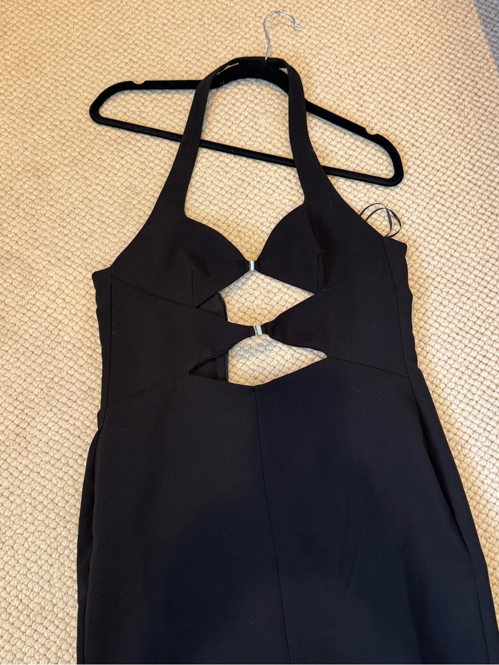 Zara Black Backless Halter Cutout Dress